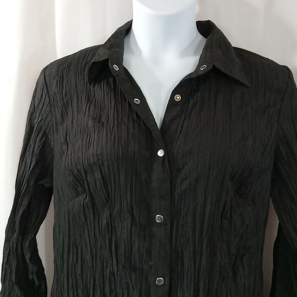 Ashley Stewart shirt Dress women's size 18 black button up - Picture 3 of 15